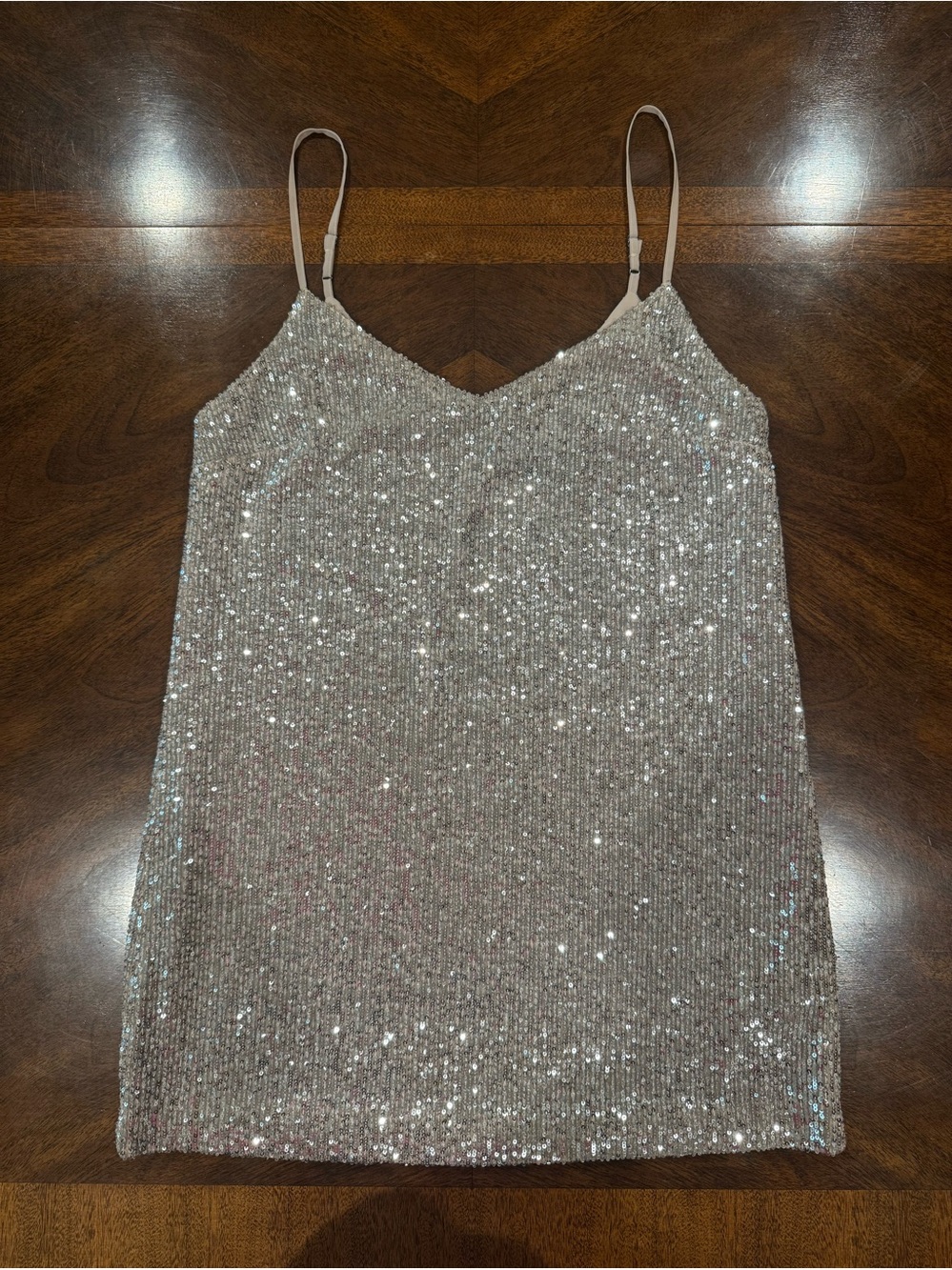 Banana Republic Sequin Slip Dress - Champagne Sparkle, size 8